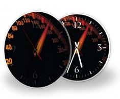 Printalio - Tacho - Lautlose Wanduhr mit Fotodruck auf Polycarbonat | geräuschlos kein Ticken Fotouhr Bilderuhr Motivuhr Küchenuhr modern hochwertig Quarz | 30 cm rund mit weißen Zeigern - GERÄUSCHLO