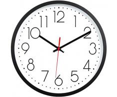 Lawei Wanduhr Küchenuhr Lautlos Quarzuhr ohne Tickgeräusche aus Kunstsoff für Zuhause Schule Office, 30,5 cm
