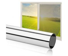 Fortunam Sonnenschutz Fensterfolie Selbsthaftend Spiegelfolie für Fenster Folie für Sonnenschutz Fenster Außen und Innen Sonnenschutzfolie für Schlafzimmer UV-Schutz Fensteraufkleber 75x300cm