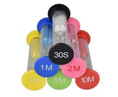 Vientiane 6 Farbe Sanduhr Timer, Verschiedene Zeitintervalle, 30 Sekunden/1 Minute/2 Minuten/3 Minuten/5 Minuten/10 Minuten, Buntes Sanduhren Set Ideal für Haushalt, Sport und Spiele