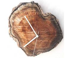 Yoillione Wall Clock Vintage Wanduhr Holz Wanduhr Ohne Tickgeräusche,Nicht Tickende Uhr Wand Holz,Rund Quarz Wanduhr Landhausstil Wanduhren für Wohnzimmer,Küche,Und Schlafzimmer/Echtholz Designuhr