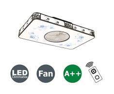 Deckenventilator Mit Beleuchtung Leise, LED Deckenleuchte Moderne Dimmbare Wohnzimmerlampe Rectangle Deckenlampe Deckenbeleuchtung Minimalistisches Schlafzimmer Esszimmer Lichter