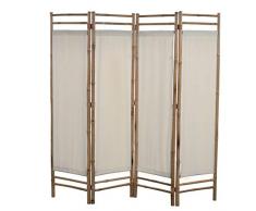 UBaymax Paravent Raumteiler Trennwand 4-teiliger aus Bambus, Faltbar Holz Spalier Raumtrenner Wandschirme Sichtschutz für Wohnung, Wohnzimmer, Terrasse, Balkon, Garten