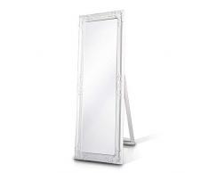 Rococo by Casa Chic - Weißer Shabby Chic Spiegel zum Hinstellen oder Aufhängen - Handgefertigt - Barock - Groß - 130x45 cm - Antik Weiß - Facettenschliff