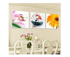 HTL Praktische Wandpendeluhr Wanduhr, Wohnzimmer Küche Schlafzimmer Dekoration Massivholz-Micro-Rahmen-Quarz-Uhren Glas Mutet Non-Tick Uhr-Taschen-Uhr-Wanduhr,20,31.5Inx31.5In