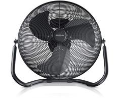 Brandson - Windmaschine Retro Stil - Ventilator - Tischventilator - Standventilator 30cm - Bodenventilator - hoher Luftdurchsatz - stufenlos neigbarer Ventilatorkopf - schwarz matt