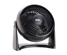 ANSIO Turbo-Ventilator, Tisch-/Wand-Tischventilator, Turbo Lüfter mit 3 Geschwindigkeitsstufen- Schwarz- 2 Jahren Garantie