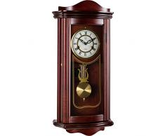 Maxstore Retro Vintage mechanische Wanduhr Prometheus Mahagoni, 64 cm x 26 cm x 14 cm, Regulator, Pendeluhr antik Holz