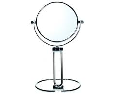 HIMRY Designed Faltbare Kosmetikspiegel 10x Vergrößerung, 5 inch 360° drehbar doppelseitiger Spiegel : normal und 10 - Fach Vergrößerung, verchromten, Tisch Spiegel unterwegs Spiegel KXD3124-10x