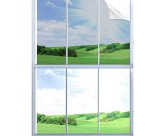 BeIM Spiegelfolie Selbstklebend Sichtschutz Wärmeisolierung Sonnenschutzfolie UV-Schutz Fensterfolie Silber (90 x 200 cm)