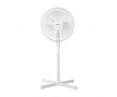 MEDION Standventilator mit Fernbedienung, drei Geschwindigkeitsstufen, 45 Watt Leistung, 36 cm, Schwenkfunktion, Oszillation, verstellbare Höhe, MD18795, weiß