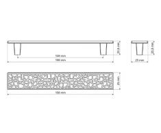 Möbelgriff Schrankgriff Schubladengriff mit Muster verschiedene Farben LA 128mm (schwarz vernickelt)