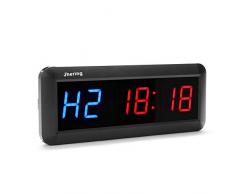 N/ A 1,5 Zoll 6 Digital LED Countdown Timer Stoppuhr Wanduhr für Fitnessstudio Fitness Zuhause (blau/rot)