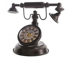 zeitzone Tischuhr Retro Nostalgie Telefon Antik-Stil Uhr Altes Telefon Vintage Braun