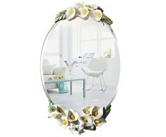 WJSW Ovaler Wandspiegel Abgeschrägt Schickes Bad Dressing Make-up Abgeschrägt Rasieren Großer dekorativer Waschtisch Wohnzimmer Schlafzimmer (26,3-Zoll x 15,7-Zoll)