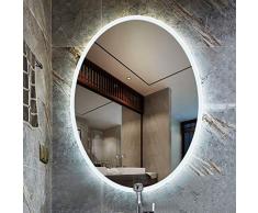 Rahmenloser Badezimmerspiegel, Wandkosmetikspiegel mit Licht über Waschtisch, LED-Lichtstreifen mit hoher Helligkeit/Energieeinsparung/Wasserdicht, 5 MM Silberspiegel