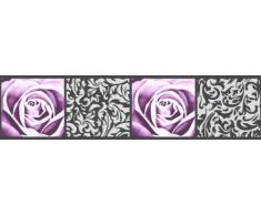 A.S. Creation 901910 selbstklebende Bordüre "Stick Up", lila, schwarz, grau