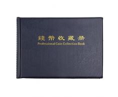 ROSENICE Sammlermünzen Aufbewahrung 240 Münzsammler Münzalbum mit Münz-Hüllen (Dunkelblau)