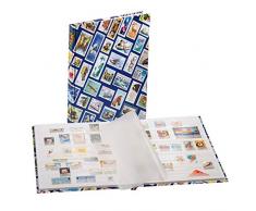 Leuchtturm Briefmarken-Sammel-Album, Einsteckbuch Hobby DIN A4, 16 weiße Seiten, unwattierter Einband, blau