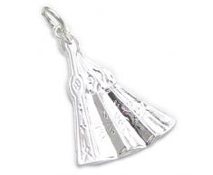 Hand Ventilator 2D Sterlingsilber Charm .925 x 1 Lüfter Charms ec1378