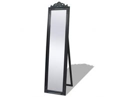 vidaXL 243694 Standspiegel Ankleidespiegel im Barock-Stil Landhaus 160x40 cm Schwarz, Holz, One Size