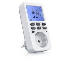 CSL - Zeitschaltuhr digital - mit LCD-Display Beleuchtet - 10 konfigurierbare Programme - LED-Statusanzeige - Zufallsschaltung - 12 24h-Modus - Wochenzeitschaltuhr - 3680W