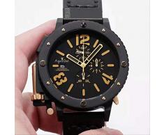 GFDSA Chronograph Stoppuhr Herren U Chronometer U42 Chimäre Silber Titan Matt Kuhleder Bootsuhr Limited 42mm Gelb