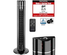 DUNLOP XL Turmventilator 107cm, Luftreiniger, Schwenkfunktion Standventilator 60W leise, Turmlüfter oszillierend, Tower Fan 3 Geschwindigkeitsstufen, Säulenventilator mit Timer und Fernbedienung