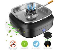 Luftreiniger Aschenbecher, Multifunktions Zigarre Aschenbecher Lufterfrischer wiederaufladbare USB rauchfreie Lufterfrischer Aschenbecher für Home/Office/Auto, 3 Filternetze enthalten