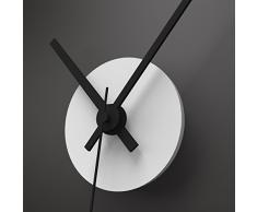 Wandkings Wanduhr SOLO CLOCK mit Uhrwerk & Uhrzeigern (Farbe: Uhr=Weiß, Zeiger=Schwarz)