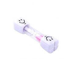 Distinct® Mini Kinder Bildung Smiling Face Sand Uhr 3-Minuten Sanduhr Zähne putzen Sand Timer Kinder Spielzeug (Rosa)