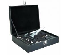 Ibili Bar Weinset 26 x 21 cm, 9 teilig, bestehend aus Korkenzieher, 2 Wendel zum Austauschen, Weinausgießer, 2 Weinstopfen, Weinthermometer, Tropfring