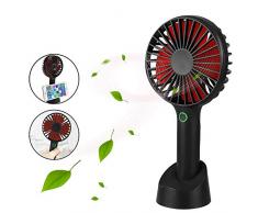 Parsion Handventilator Batteriebetrieben Mini Tragbar Wiederaufladbar Ventilator USB Klein Lüfter Fan Leise Elektrisch 2500mAh Batterie 4 Modus für Kinder Schlafzimmer Büro Reisen Camping (Schwarz)