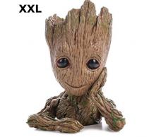 TPK Baby Groot Blumentopf Figur - Übertopf Groß Aquarium Deko Figur Holz Aschenbecher Stiftehalter - Innen