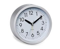 Eachui Analog Quarzwecker mit Nachtlicht, 4 Zoll großes Zifferblatt, Tischuhr mit Schlummerfunktion, laut, ansteigender Weckton, Batteriebetrieben