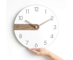 HCGZ Große Nicht Ticken Silent Wanduhr Dekorative, Batterie betrieben Quarz analog Ruhe Wanduhr,Für Wohnzimmer,Küche,Schlafzimmer-A 12Zoll(Durchmesser 30.5cm)