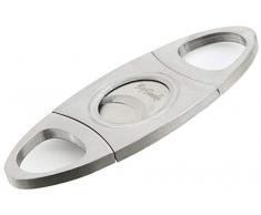 BigSmoke Edelstahl Zigarrenschneider Silber Cutter mit Doppelklinge zum Abschneiden des Zigarrenendes für die meisten Größen von Zigarren