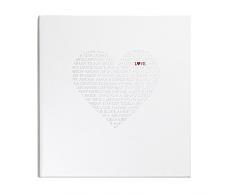 Goldbuch Hochzeitsalbum, 30x31 cm, 60 Seiten mit Pergamin, Love, Weiß-Glänzend mit Herzmotiv, 08080
