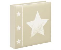 Hama Einsteck-Fotoalbum Skies (Memo-Album mit 100 Seiten, zum Einstecken von 200 Fotos im Format 10x15, Stern Motiv, 22,5x22) Einsteckalbum Fotobuch beige