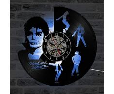 Tanzen Michael Jackson Form LED Schallplatte Uhr kreative Wanduhr antike Hauptdekoration schwarze runde hohle Wanduhr