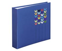 Hama Einsteckalbum Blossom, Fotoalbum für 200 Fotos im Format 10x15, Fotobuch mit Beschriftungsfeld zum selbstgestalten, Album zum einstecken, 22x22 cm, blau