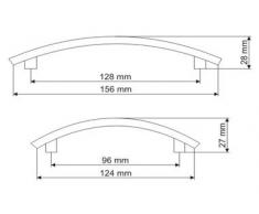 Möbelgriff Küchengriff Schubladengriff Messing Optik Lochabstand 96mm
