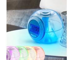 Eleganter LED Wecker Nacht Tisch RGB Uhr Farbwechsel Natur Töne Eglo 75209