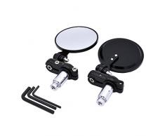 katur 2 x Motorrad Rückspiegel Griff Bar Circular faltbar Blindsight Seite konvex Spiegel