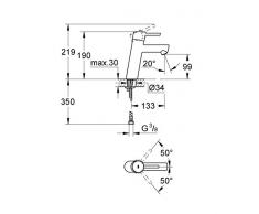Grohe Concetto Einhand-Waschtischbatterie mittelhoch glatter Körper, 23451001
