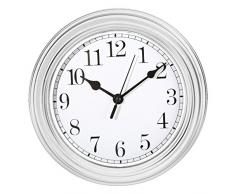 ootb Wanduhr Küchenuhr Uhr Nostalgie Landhaus antik Classic Büro 22 cm Rund (Weiß)