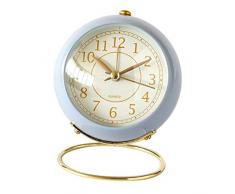 LOVIVER Vintage Funk Tischuhr Quarz Analog Wecker Tischwecker Standuhr für Wohnzimmer Schlafzimmer Schreibtisch - Blau