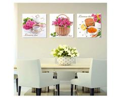 HJW Praktische Wandpendeluhr Non-Ticking Stille Wanduhr, Stumm Wohnzimmer Küche Schlafzimmer Dekoration Uhren Massivholz-Micro Rahmen Glas Pendeluhr Wanduhr,3,31.5Inx31.5In