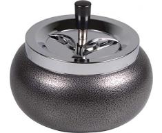 Lifestyle-Ambiente XXL Drehascher Schleuderascher Jumbo rund bauchig Chrom-Steinlack inkl Tastingbogen