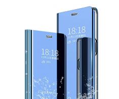 KETEEN Hülle für Samsung Galaxy S20 Plus, Handyhülle Spiegel Schutzhülle Galaxy S20+ Standfunktion Flip Tasche Case Mirror Cover Clear View Leder Hülle Kompatibel mit Samsung Galaxy S20 Plus, Blau